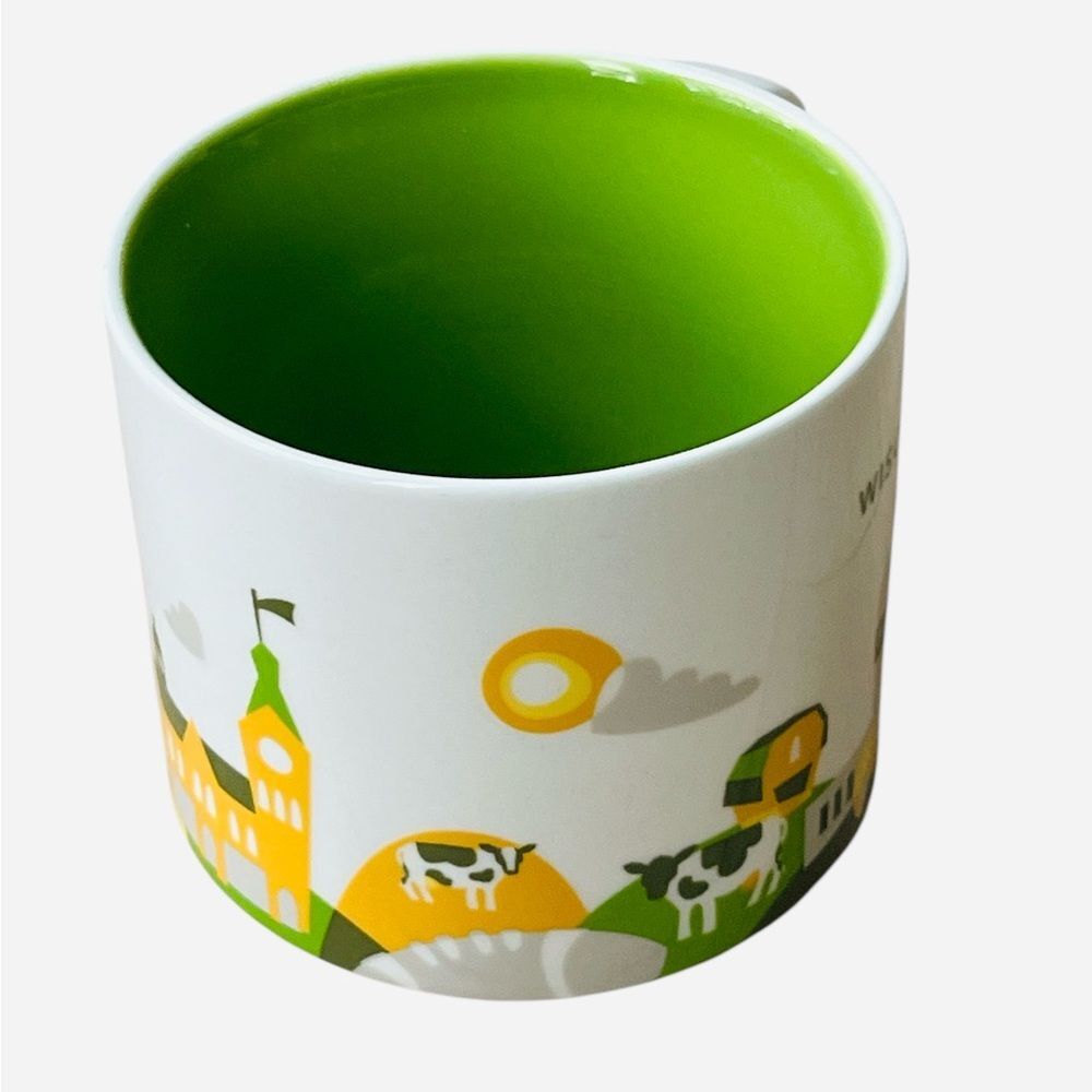 Starbucks You Are Here Wisconsin Mug Collectible Lime Green Coffee Cup - Picture 2 of 6